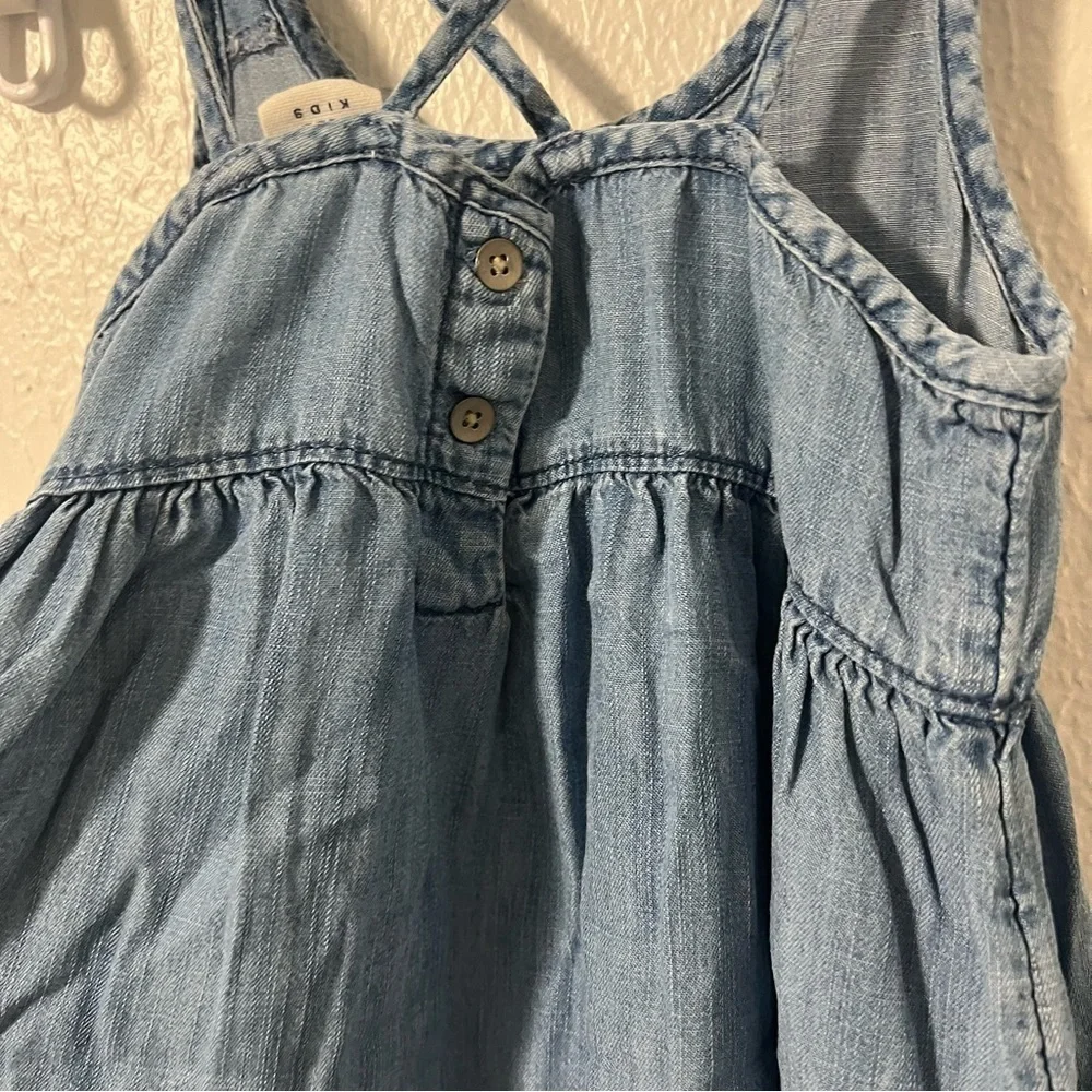 GAP Kids Girls Small Chambray Tiered Sleeveless Blue Sundress Casual Outdoors